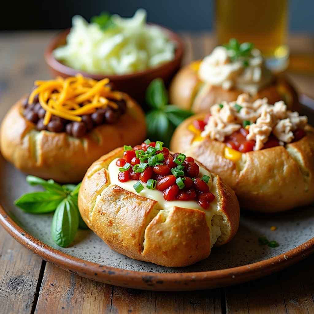 Freshly Baked Jacket Potatoes with Tasty Fillings