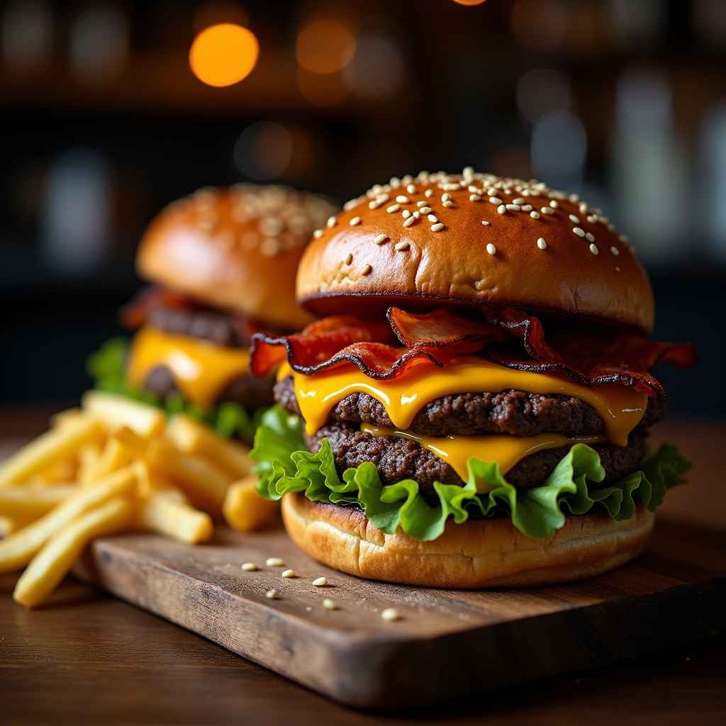 Stacked Burgers, Cooked to Perfection